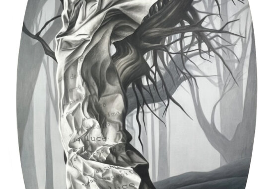 “Luce”, 170x88, tecnica mista su tavola, 2026