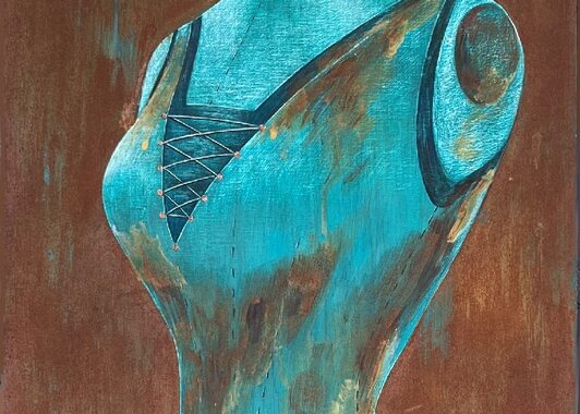 Ossidazione, Tecnica mista su tavola, 85x37, 2012